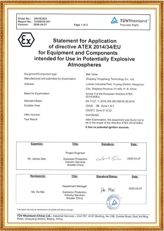 ATEX (Injap Bola)
